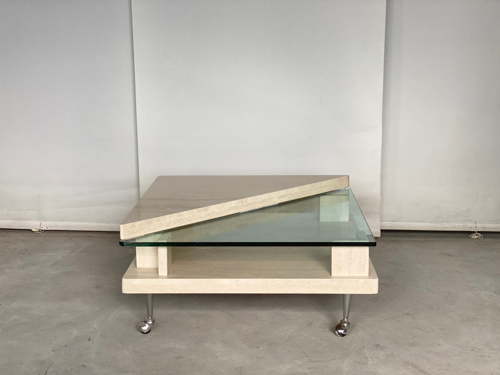 Vintage travertine coffeetable, Antiek en Kunst, Ophalen