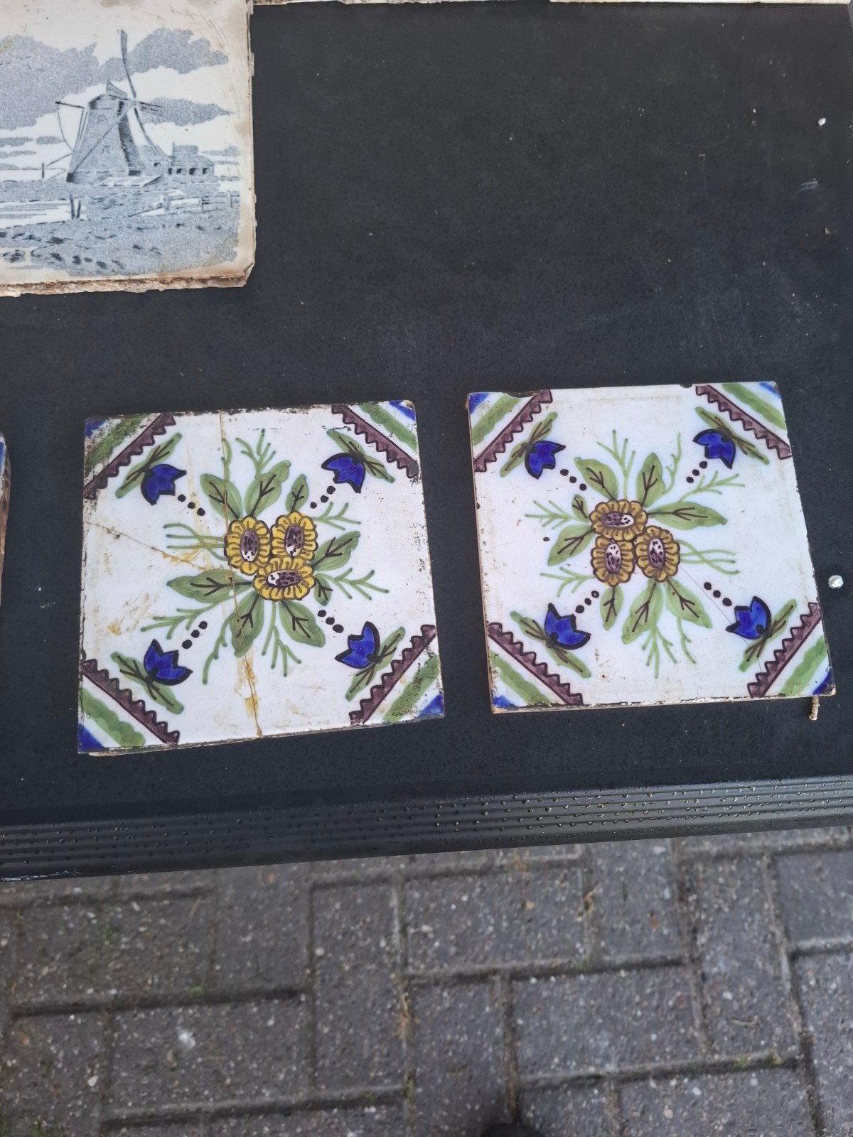 16 oude antieke tegeltjes. 1 koop, Ophalen