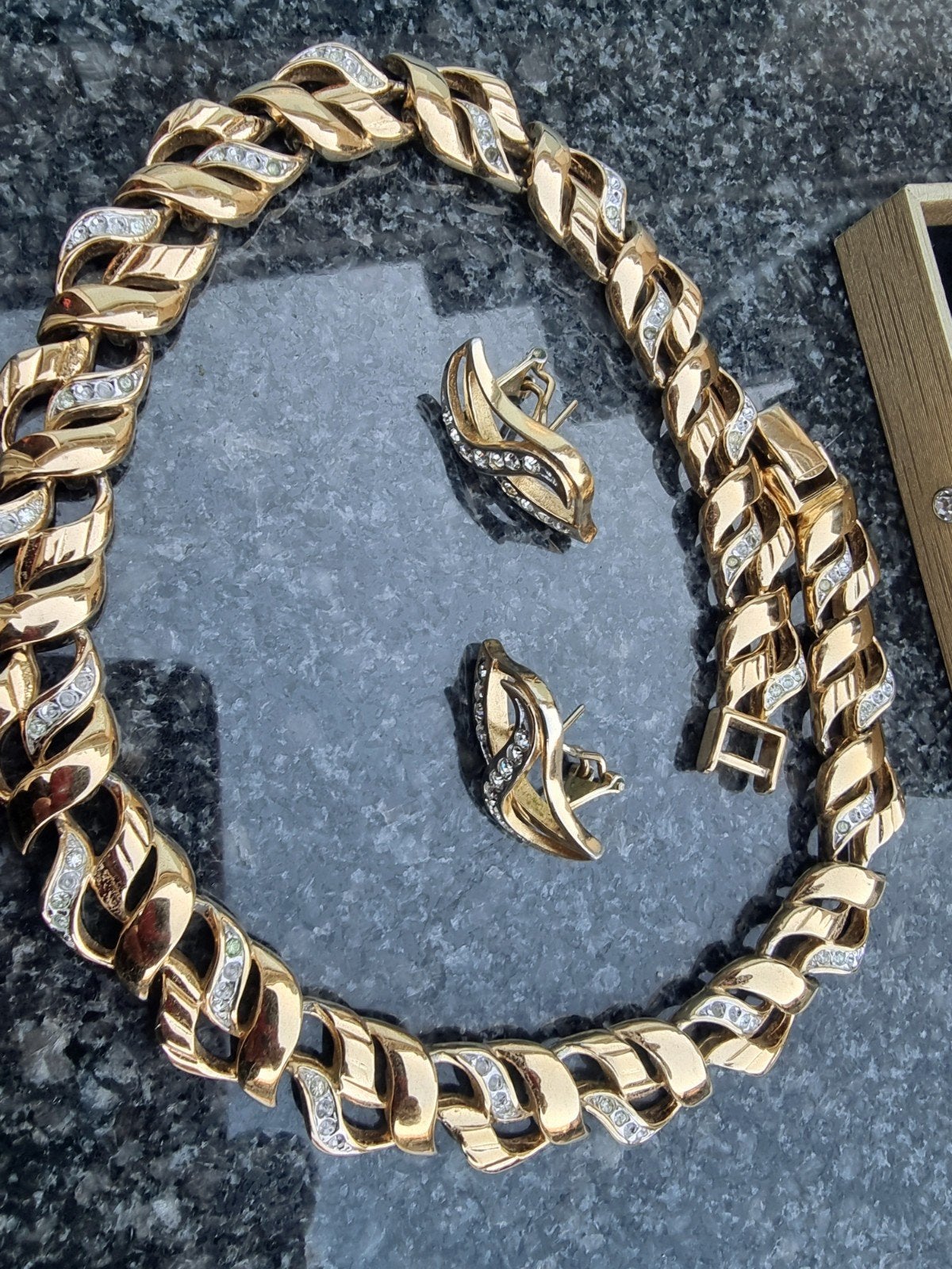 Vintage 80's D'Orlan verguld 18kt collier, Ophalen of Verzenden, Zo goed als nieuw, Goud, Goud