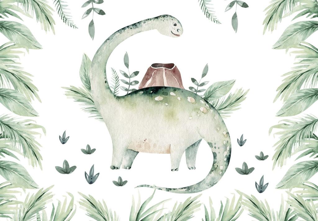 Dinosaurus behang kinderkamer | vlies-vinyl | Muurdeco4kids, Verzenden, Minder dan 10 m², Kinderkamer, dinokamer, dinosaurus, kinderbehang,