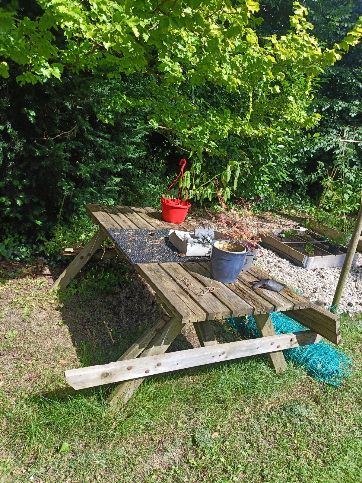 Gratis houten picknicktafel, Ophalen, Gebruikt, Rechthoekig, Hout