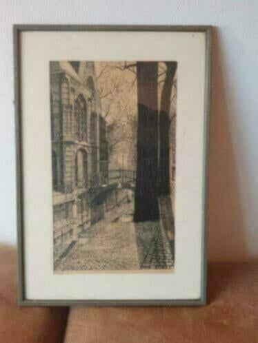 JAN PEETERS Oude kerk Brug Bartholomeusbrug Delft orig tek, Antiek en Kunst, Ophalen