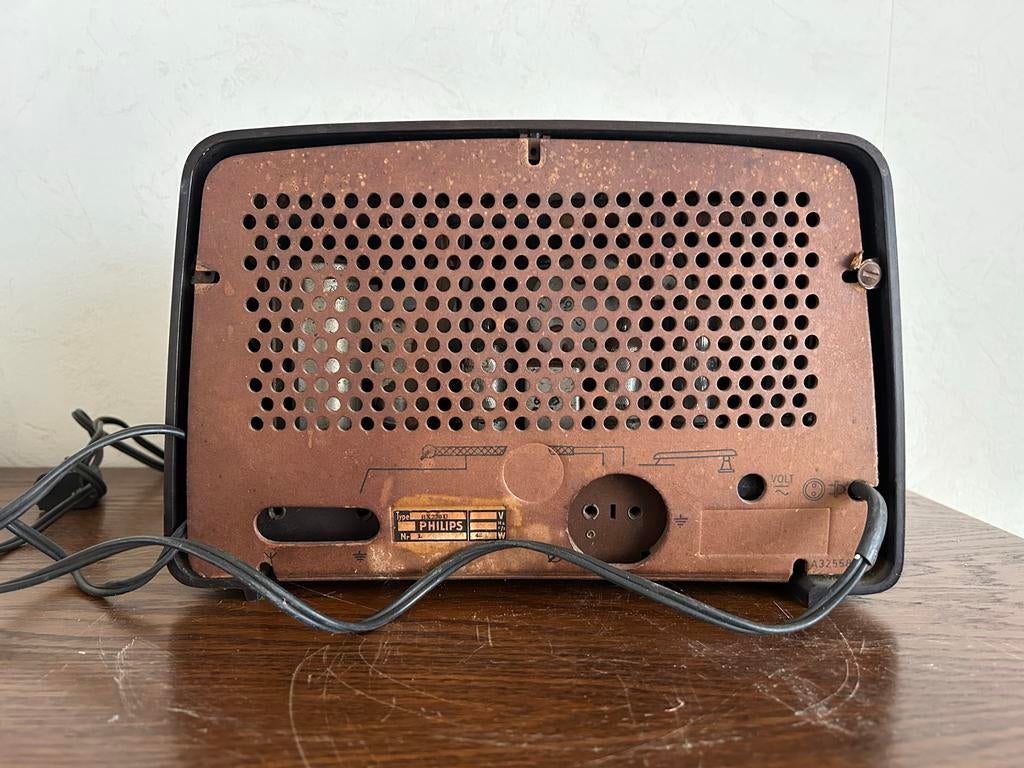 Antieke Philips buizenradio met externe luidspreker, Ophalen