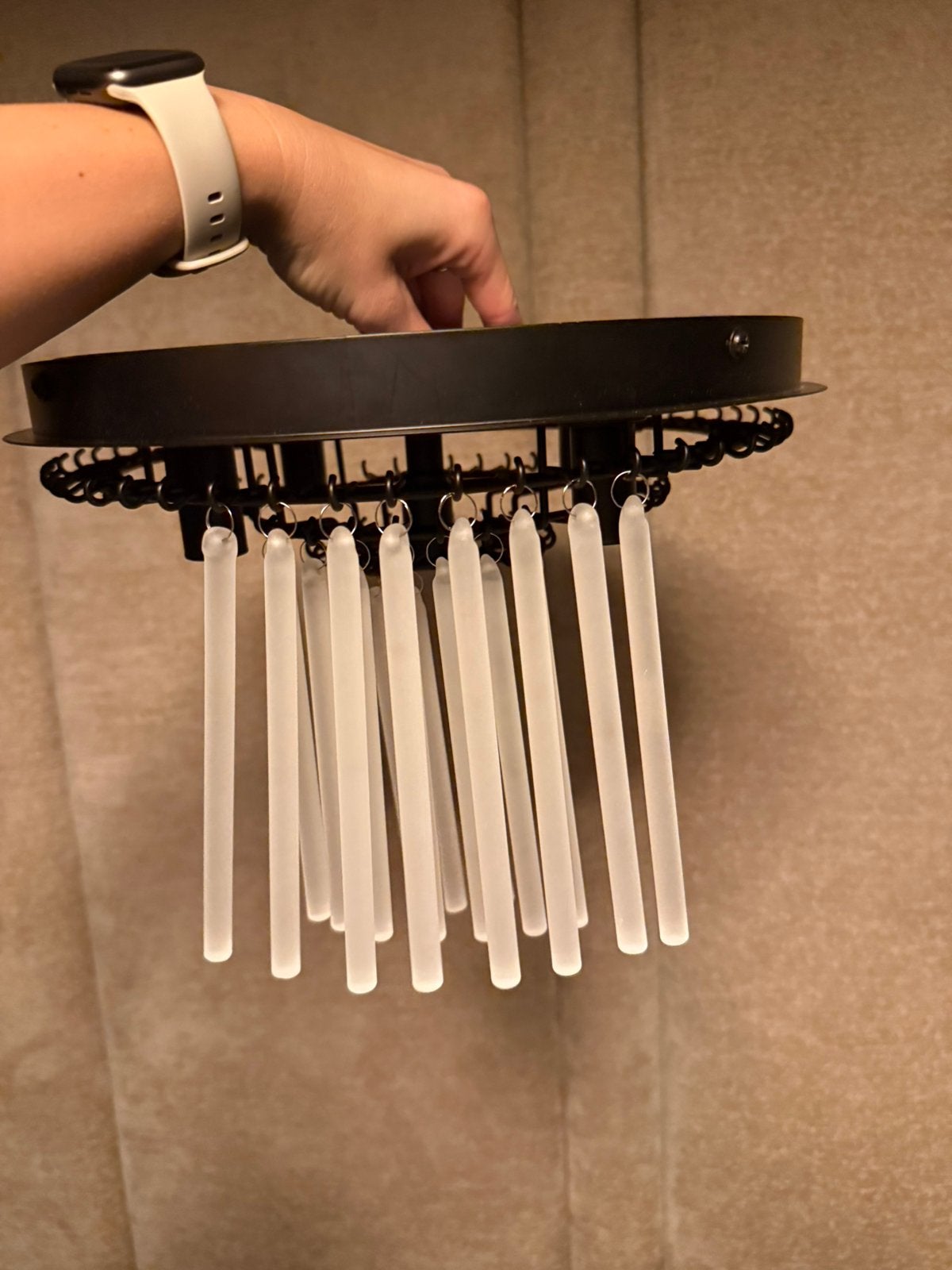 Plafondlamp met glazen druppels, Huis en Inrichting, Ophalen, Glas