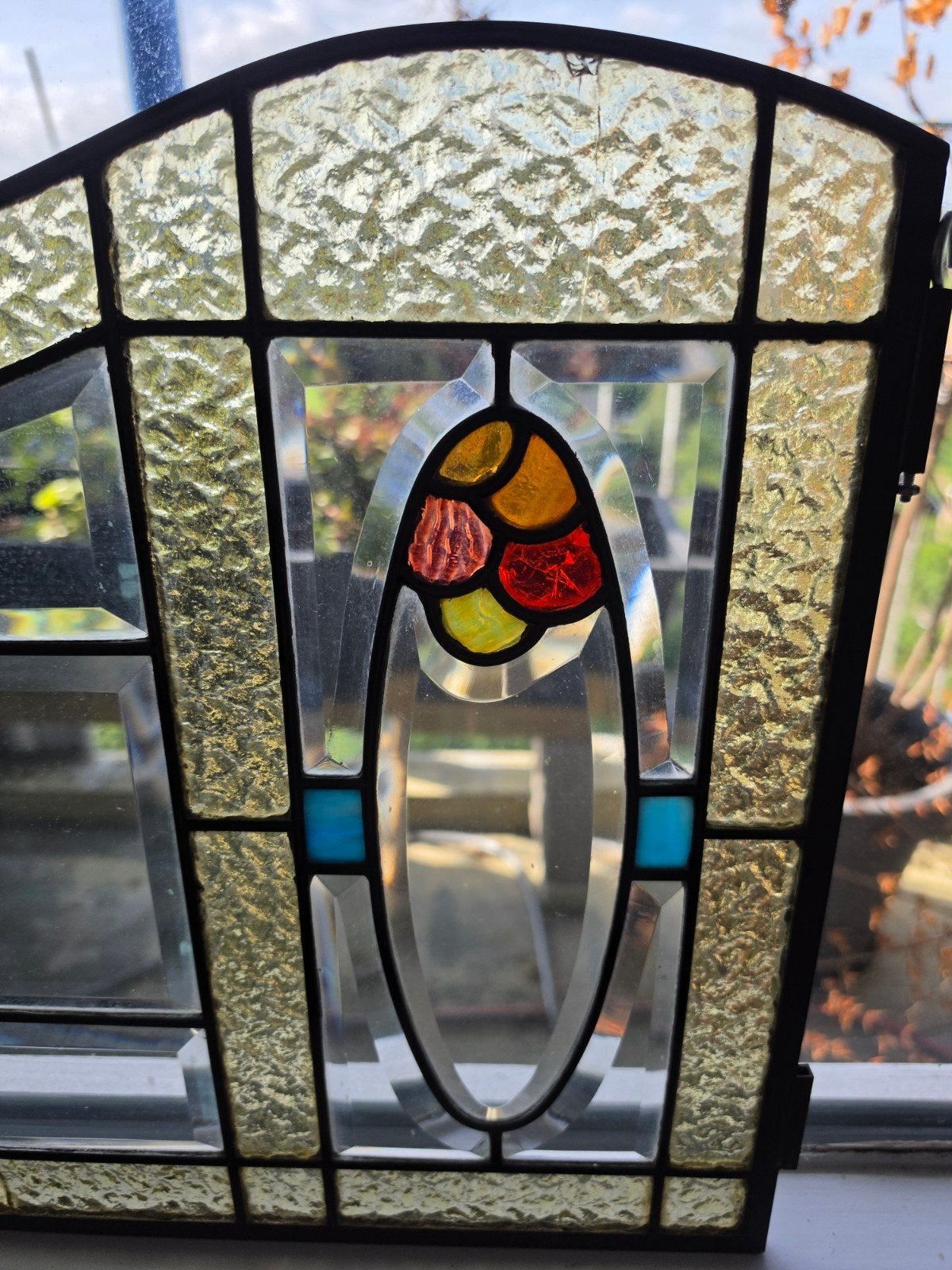 Mooi glas in loodraam. 104 x 39 cm, Antiek en Kunst, Ophalen