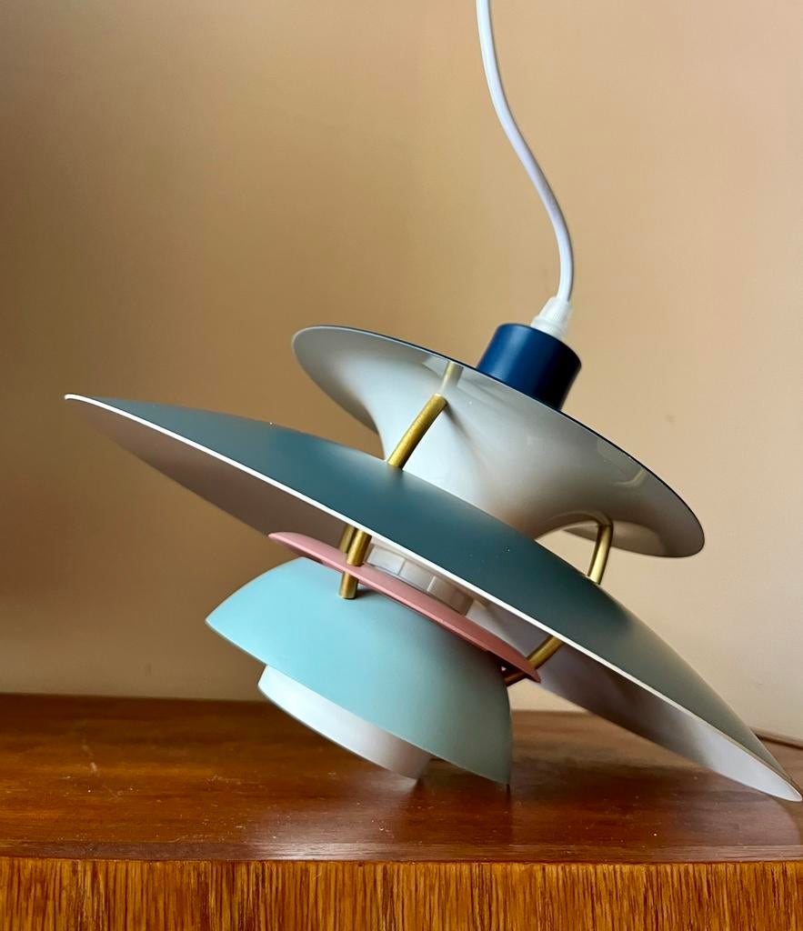 Deens hanglamp – moderne schotel lamp, Ophalen, Zo goed als nieuw, Metaal, Minder dan 50 cm