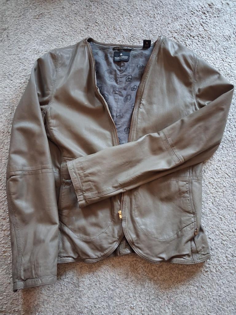 Groen leder damesjasje maat 3, Kleding | Dames, Ophalen of Verzenden, Zo goed als nieuw, Maat 38/40 (M), Groen