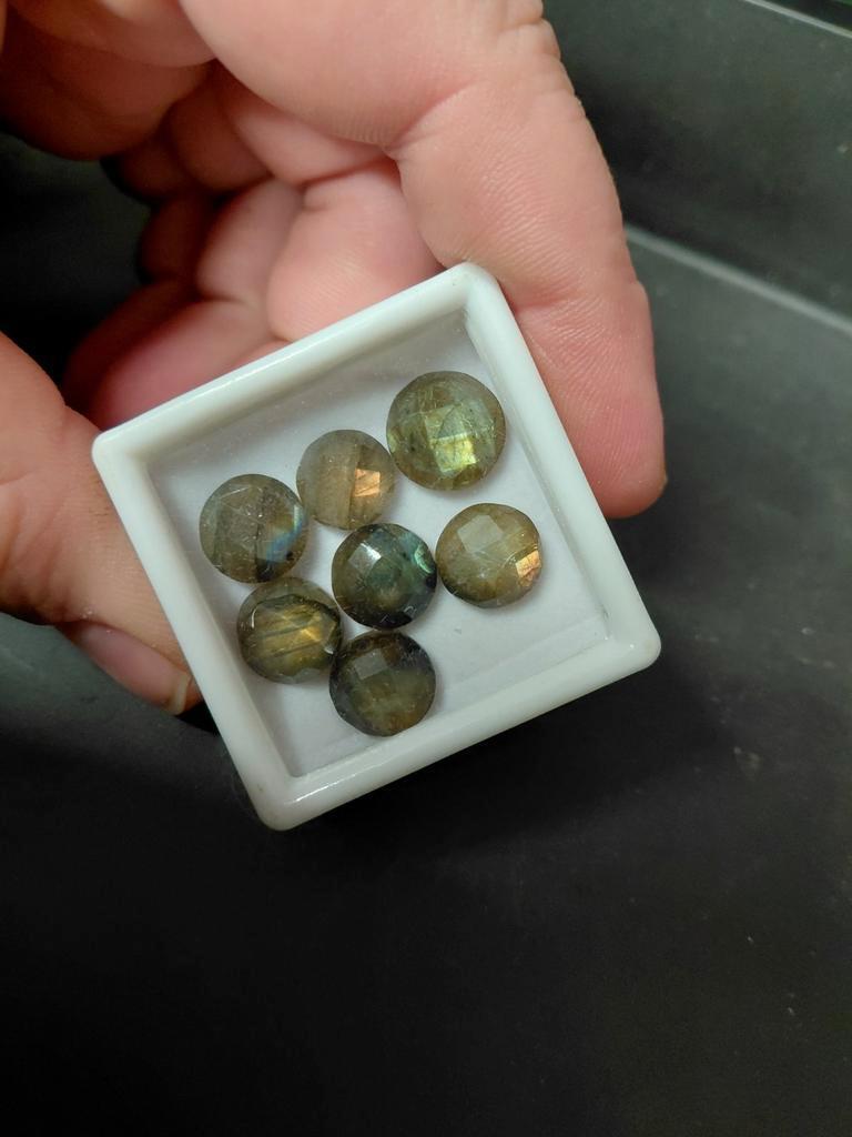 7 roos geslepen labradoriet, Sieraden, Tassen en Uiterlijk, Edelstenen, Ophalen of Verzenden, Nieuw