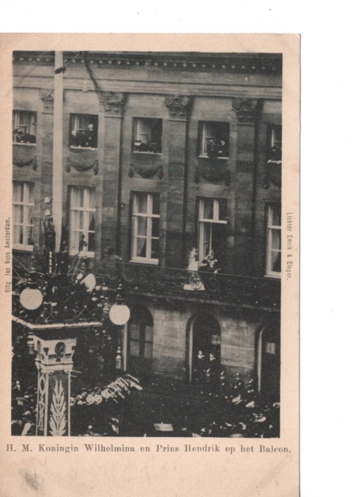 Amsterdam. Ansichtkaart Kon. Wilhelmina en Pr. Hendrik, Ophalen of Verzenden, Voor 1920, Ongelopen, Noord-Holland