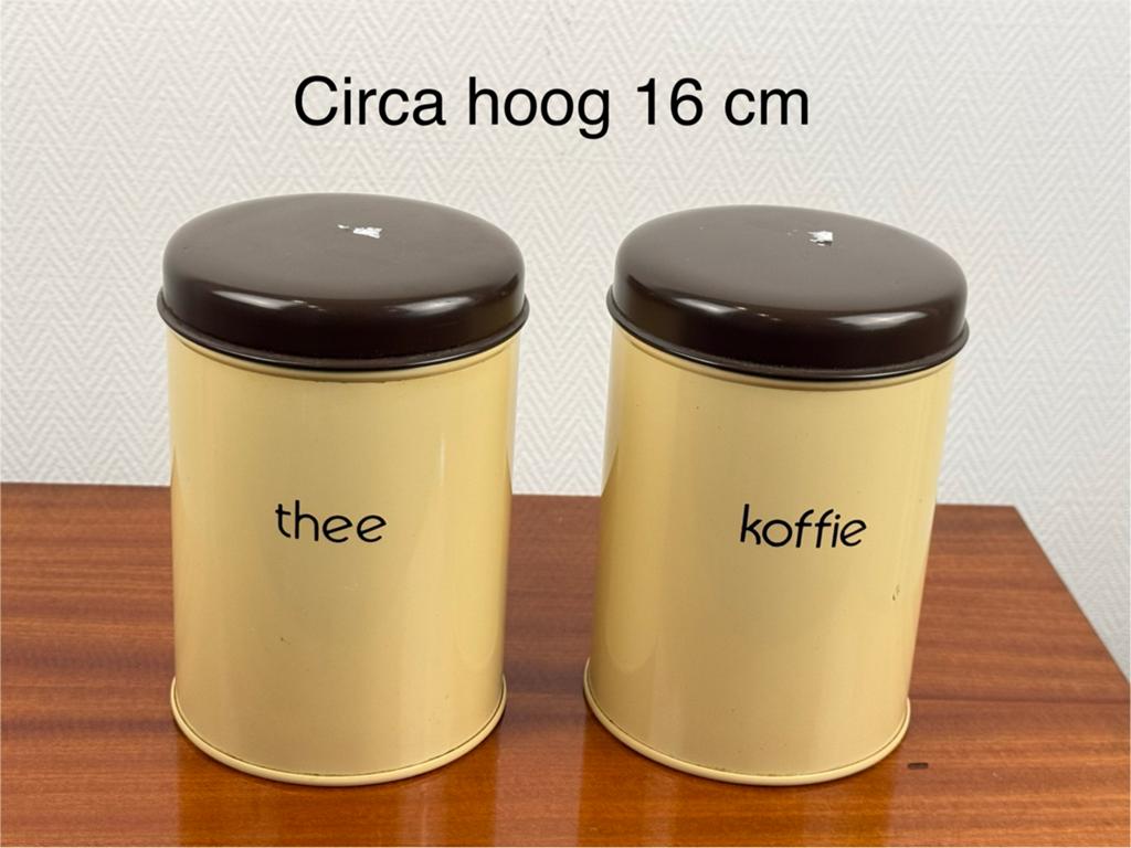 Vintage Brabantia voorraadblikken koffie en thee, Ophalen of Verzenden