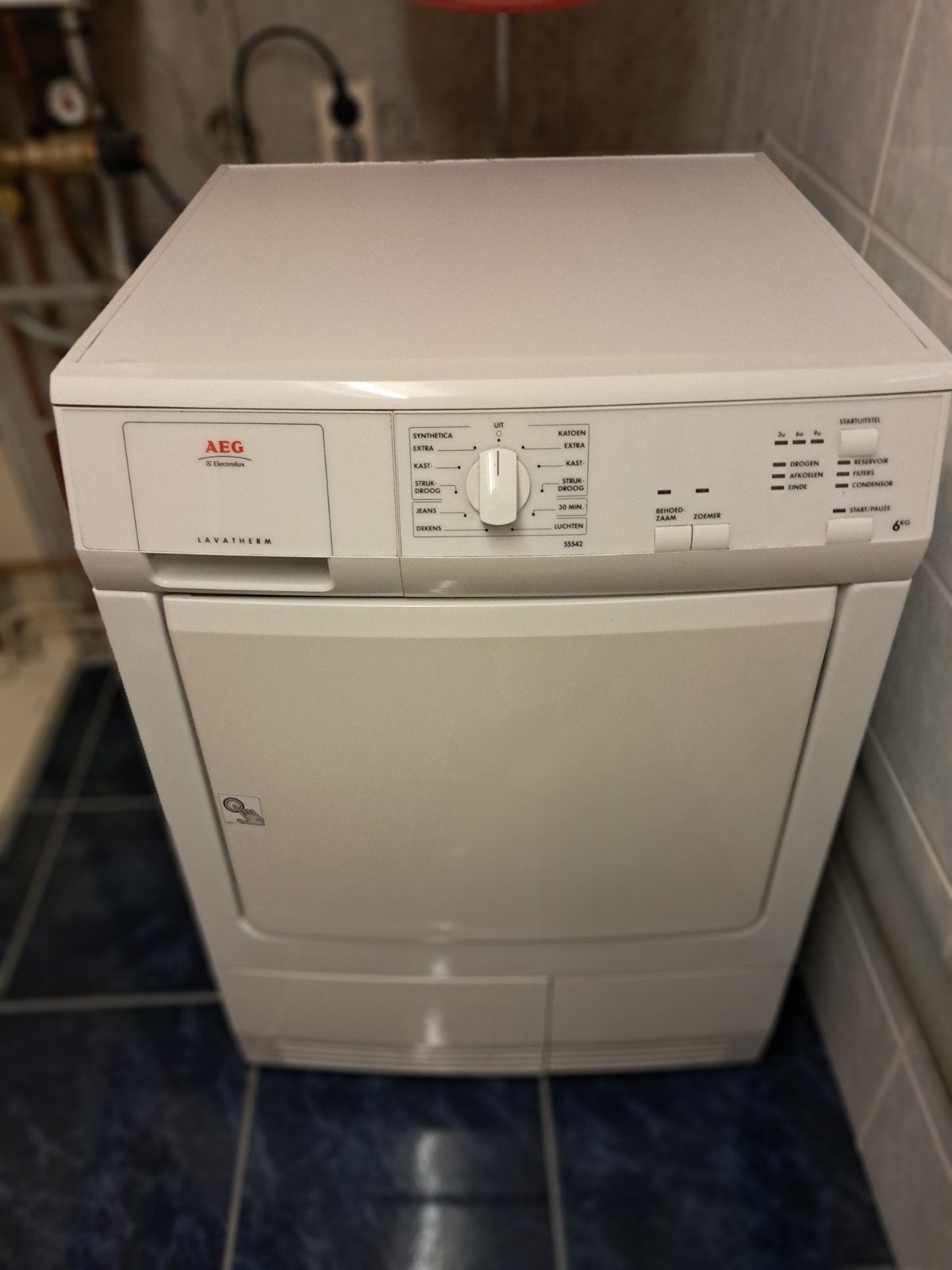 AEG Lavatherm T55542 Condensdroger - Gebruikt, Witgoed en Apparatuur, Ophalen, 6 tot 8 kg, Gebruikt, Voorlader