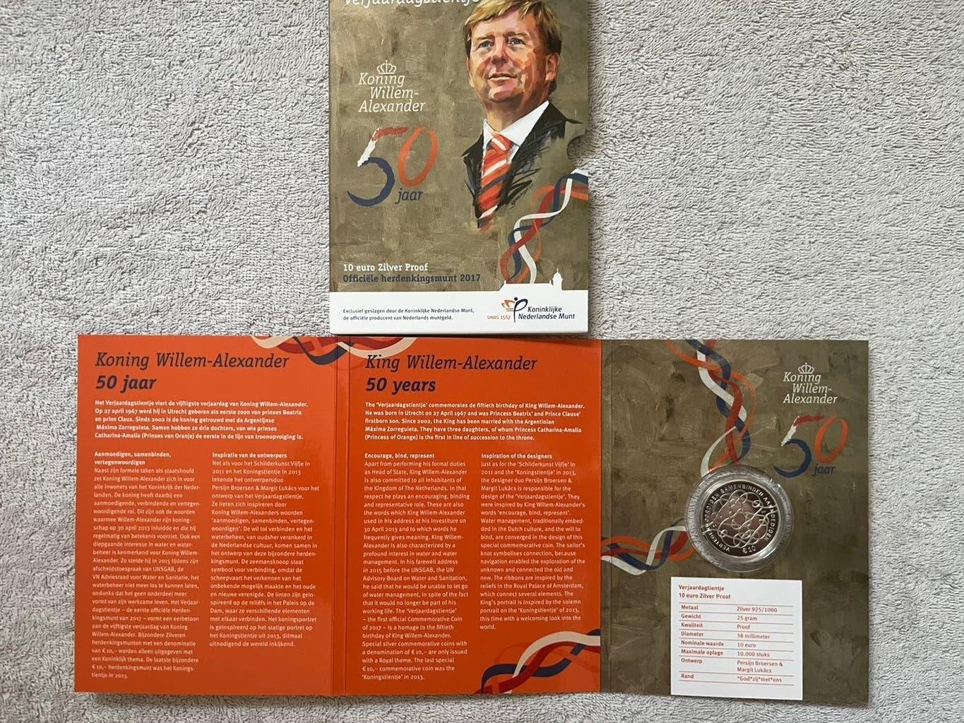 THEMA SET VERJAARDAGSTIENTJE  2017 KONING -W-ALEXANDER, Postzegels en Munten, Munten | Nederland, Koningin Beatrix, Zilver, Euro's