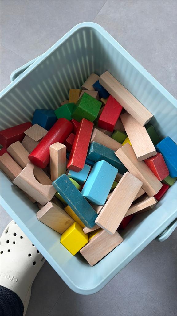 Houten blokken inclusief bak, Ophalen of Verzenden