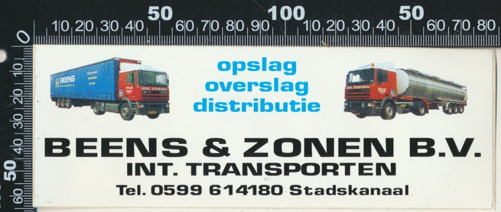 Sticker: Beens en Zonen Internationale Transporten - Daf, Verzamelen, Ophalen of Verzenden, Zo goed als nieuw, Bedrijf of Vereniging