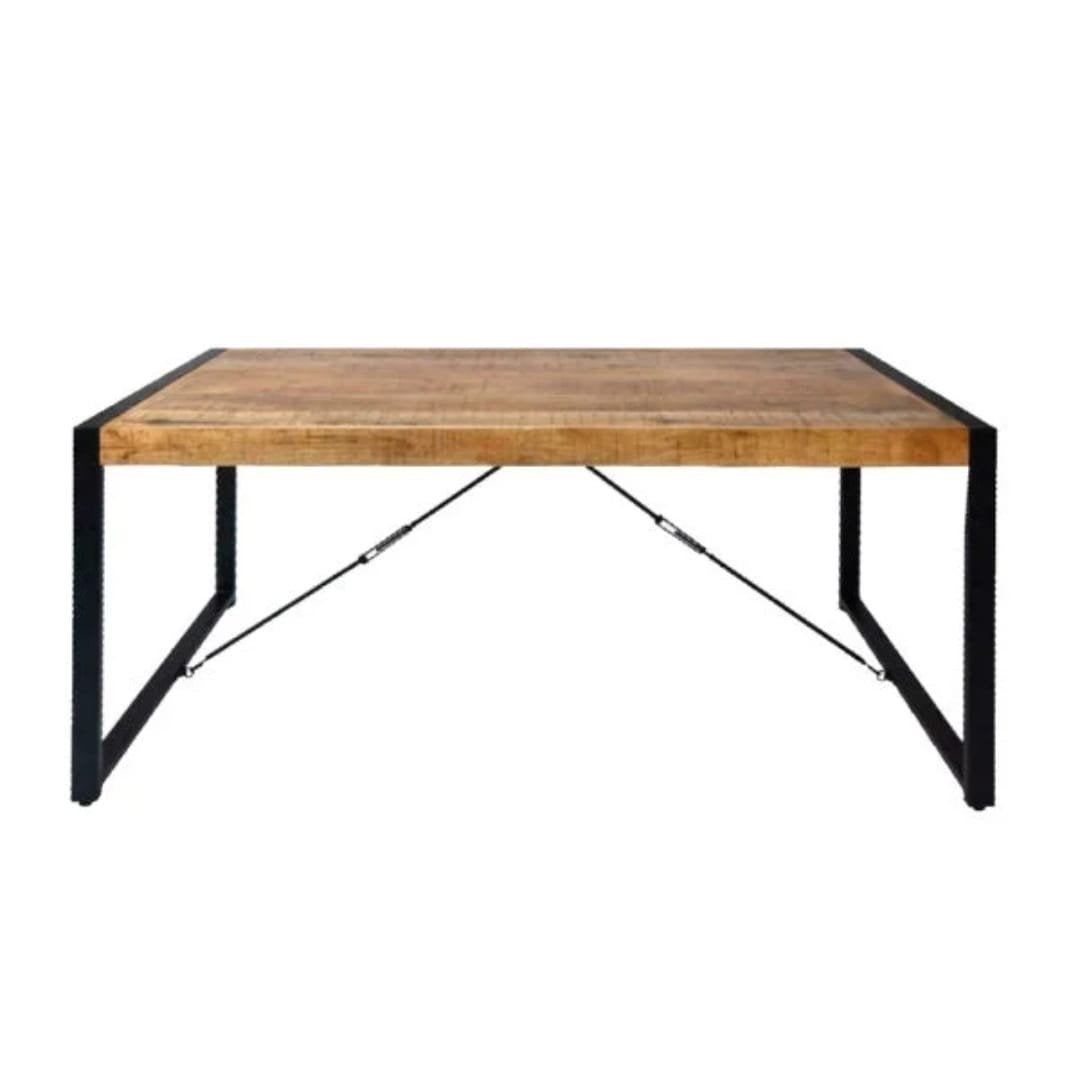 mango houten eetkamertafel 180x90cm, Gebruikt, 150 tot 200 cm, Vier personen, Industrieel