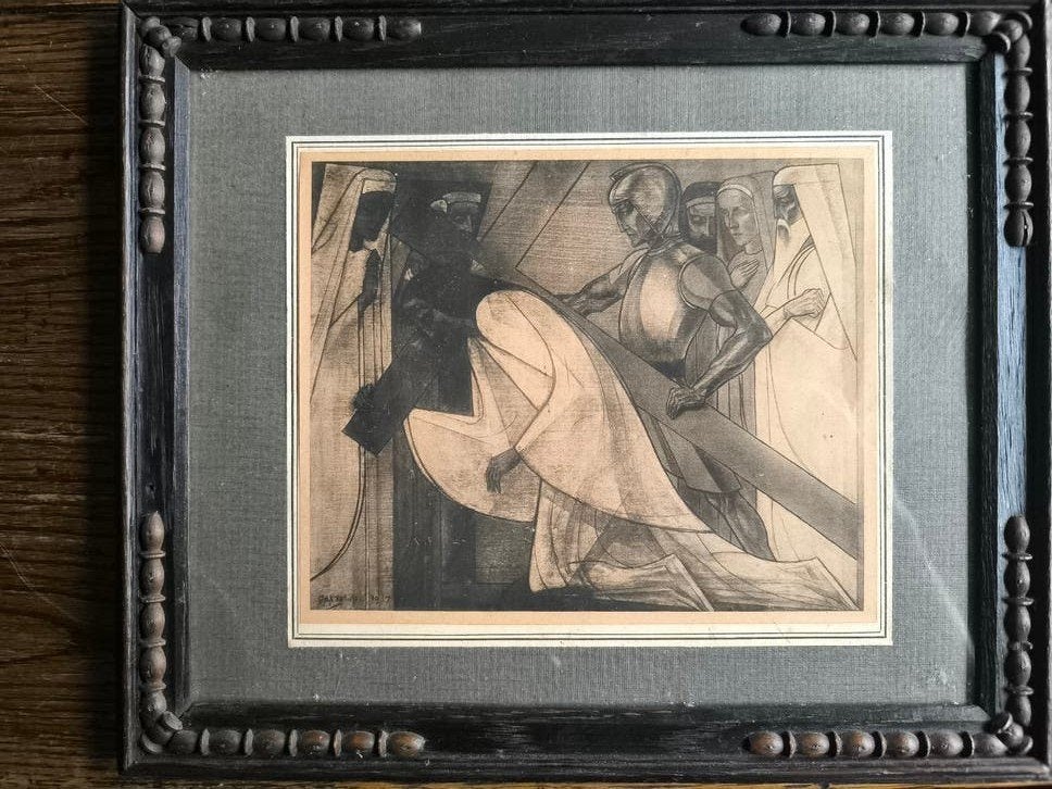 Jan Toorop - Kruisweg (1917) - Lithografie in lijst, Antiek en Kunst, Ophalen of Verzenden
