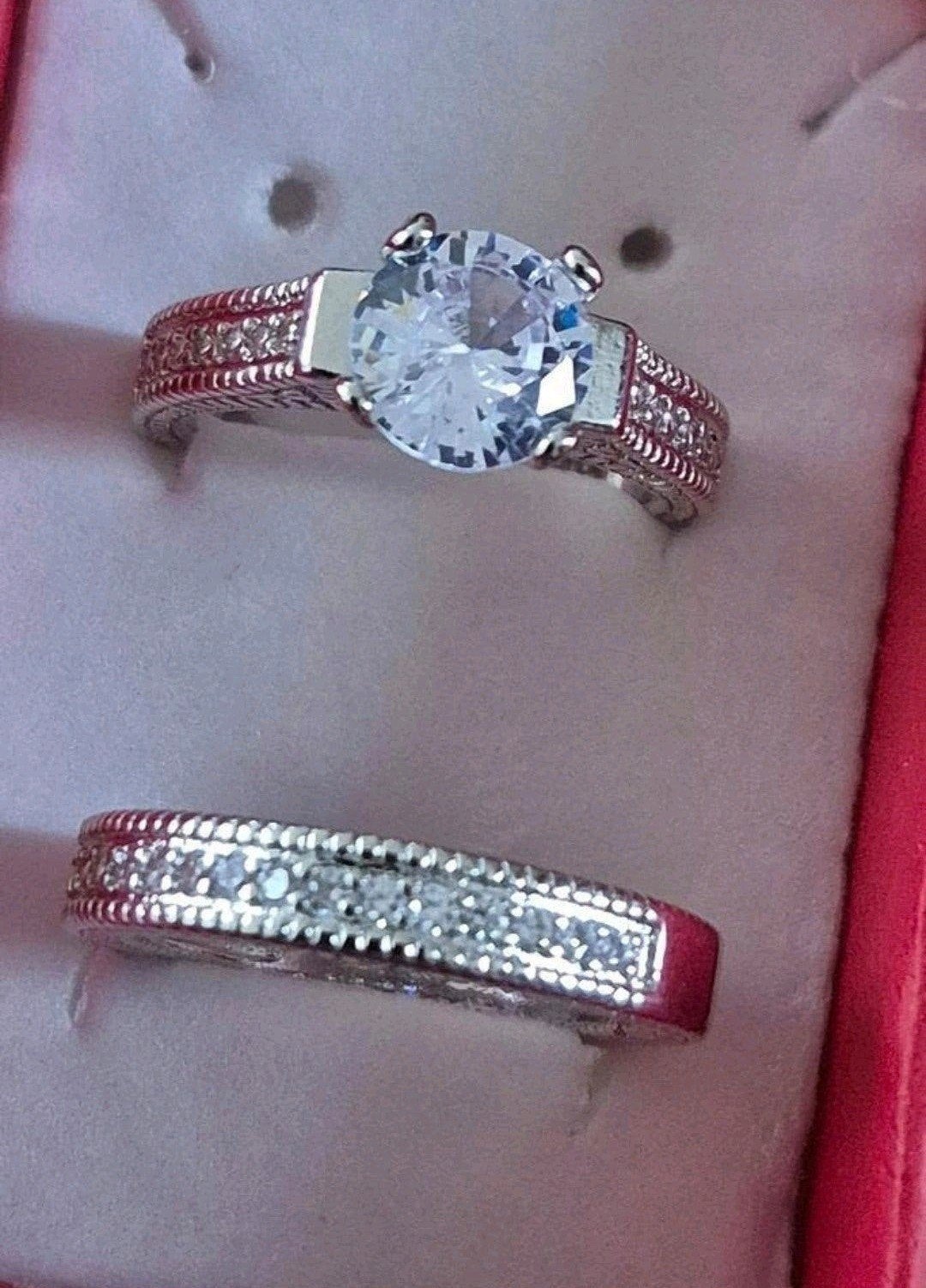 925 zilveren ringen set met zirkonia maat 17 in nieuwstaat!, Sieraden, Tassen en Uiterlijk, Ophalen of Verzenden, Zo goed als nieuw