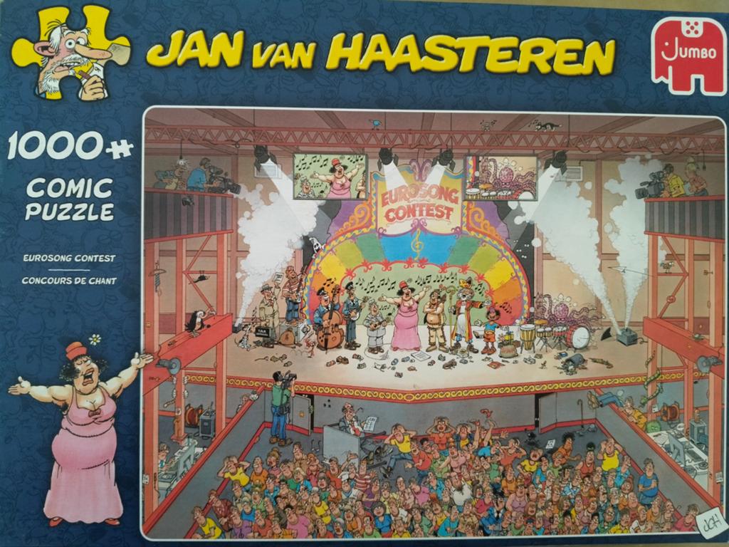 2x puzzel Jan v Haasteren in 1 koop aangeboden, Ophalen of Verzenden, 500 t/m 1500 stukjes, Zo goed als nieuw