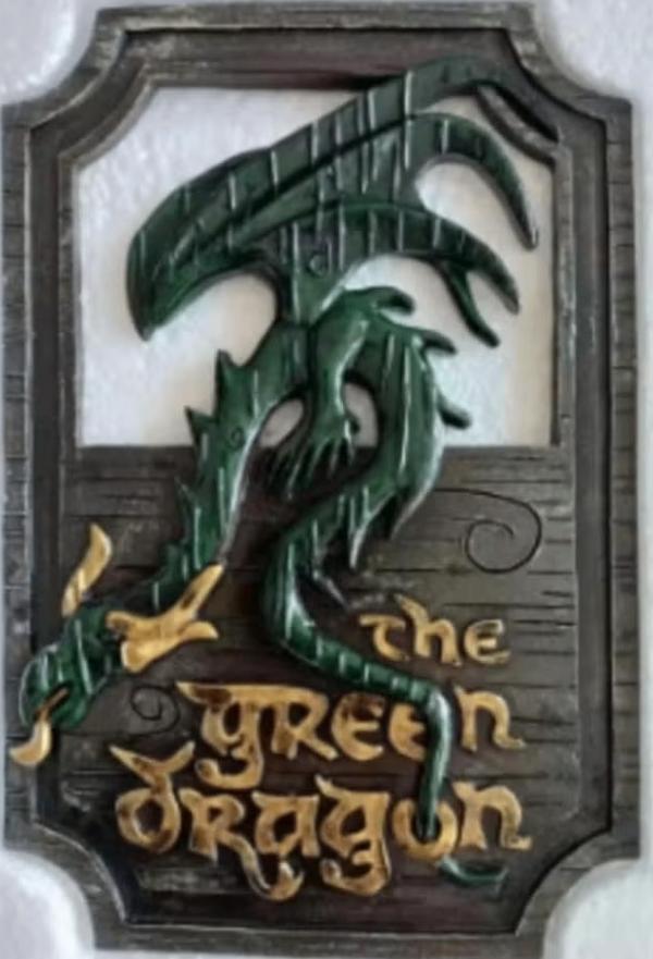 Lord of the Rings bordje The Green Dragon (24x16cm)