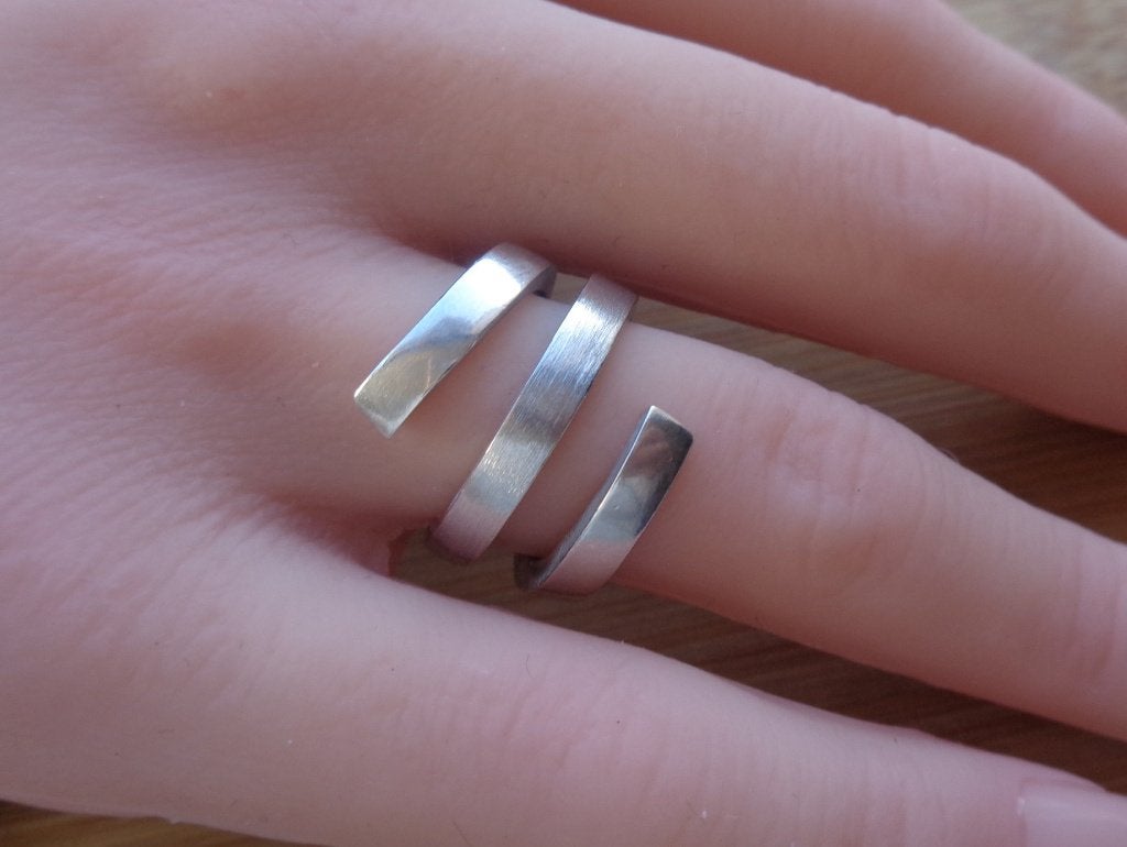 zilveren wrap ring [424], Verzenden, Dame, Zilver, Zilver