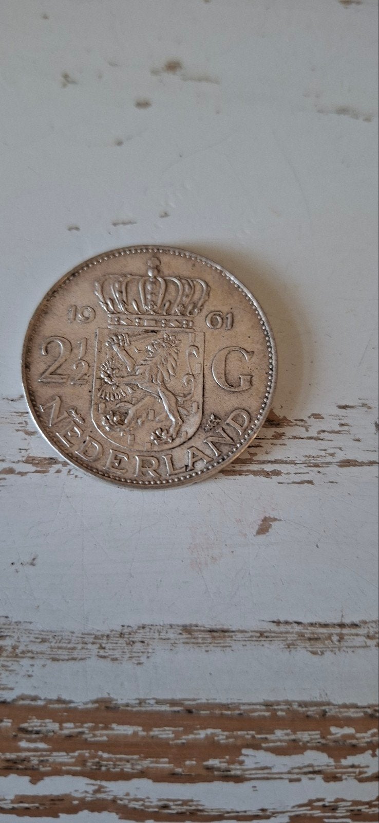 Zilveren 2½ Gulden Juliana munt 1961, Ophalen, Koningin Juliana, Zilver, Losse munt