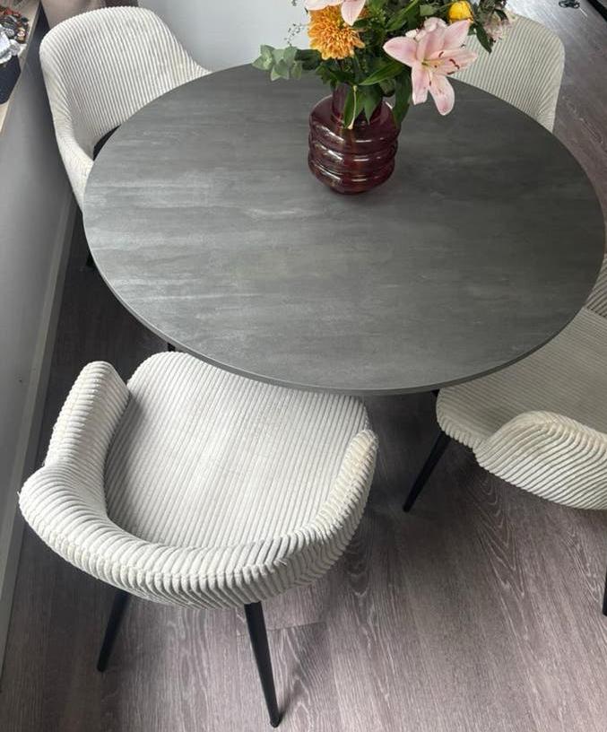 Ikea Mariedamm eettafel (grijs), Huis en Inrichting, Tafels | Eettafels, Ophalen, Overige materialen, Rond, Zo goed als nieuw