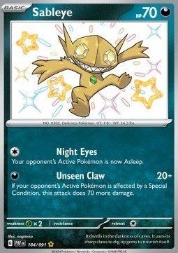 SABLEYE 184/091 - PALDEAN FATES, Ophalen of Verzenden, Nieuw, Losse kaart, Foil
