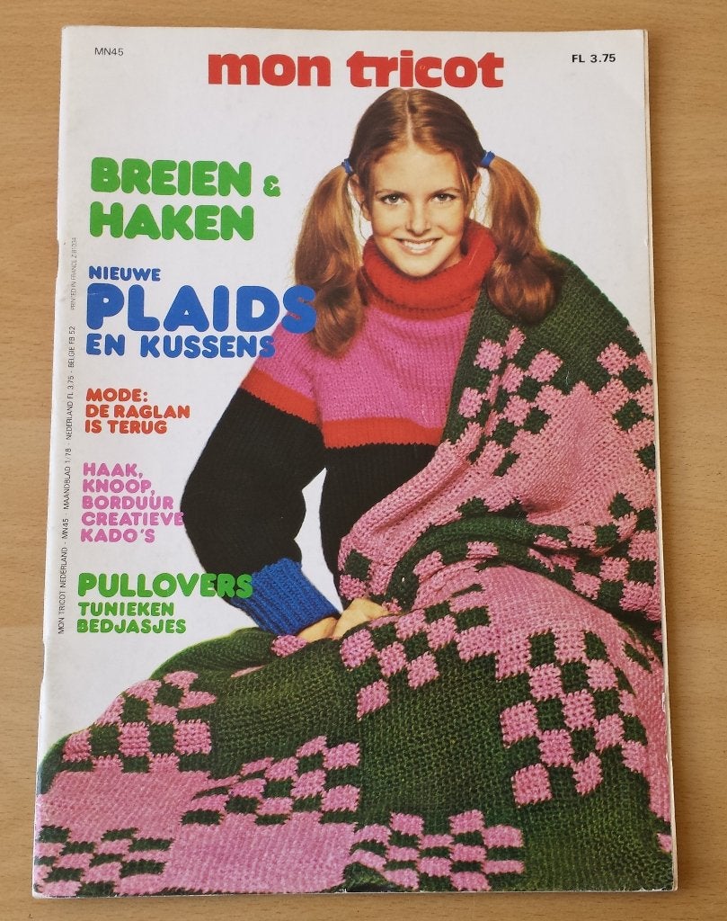 Mon Tricot - Breien en Haken - nr.1 - Plaids & Kussens -1978, Gebruikt, Breien of Haken, Ophalen of Verzenden, Mon Tricot