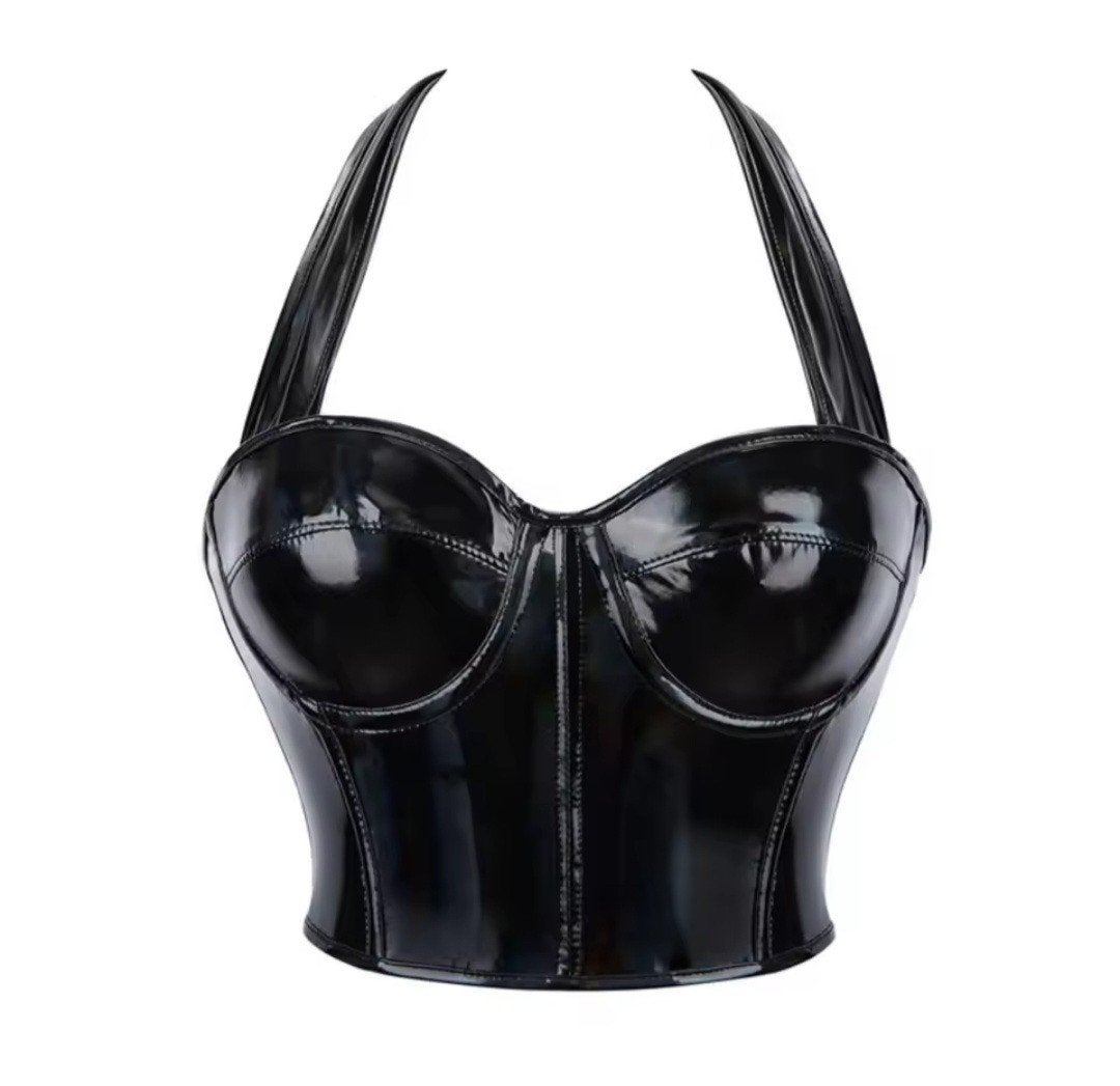 Prachtige Lak Korset Bustier, tm XL, Verzenden, Nieuw, Zwart, Zonder mouw