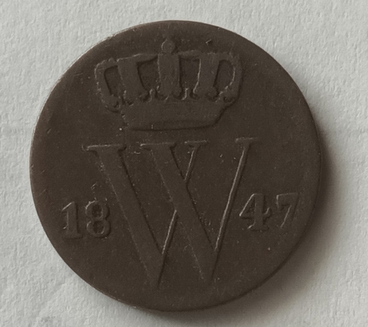 Halve cent Willem II 1847, Verzenden, Koning Willem II, Overige waardes, Losse munt