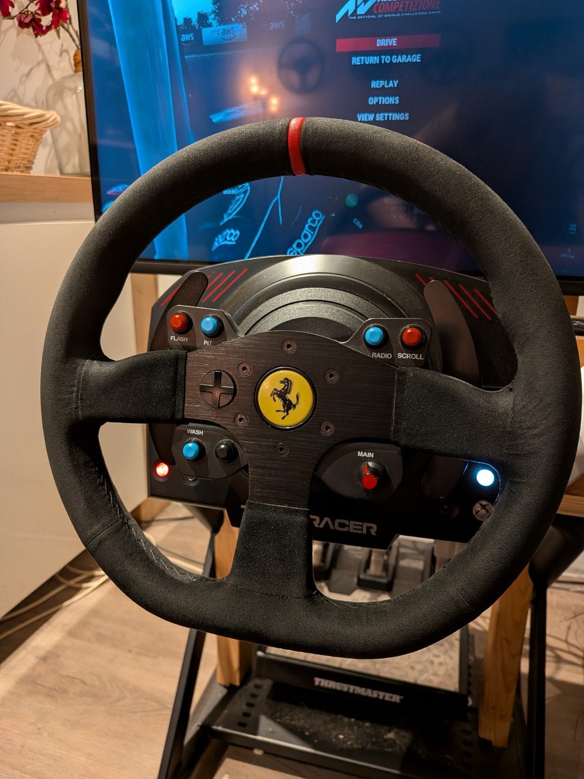 complete simrace set! thrust master tsxw met loadcell pedals, Ophalen of Verzenden, Zo goed als nieuw
