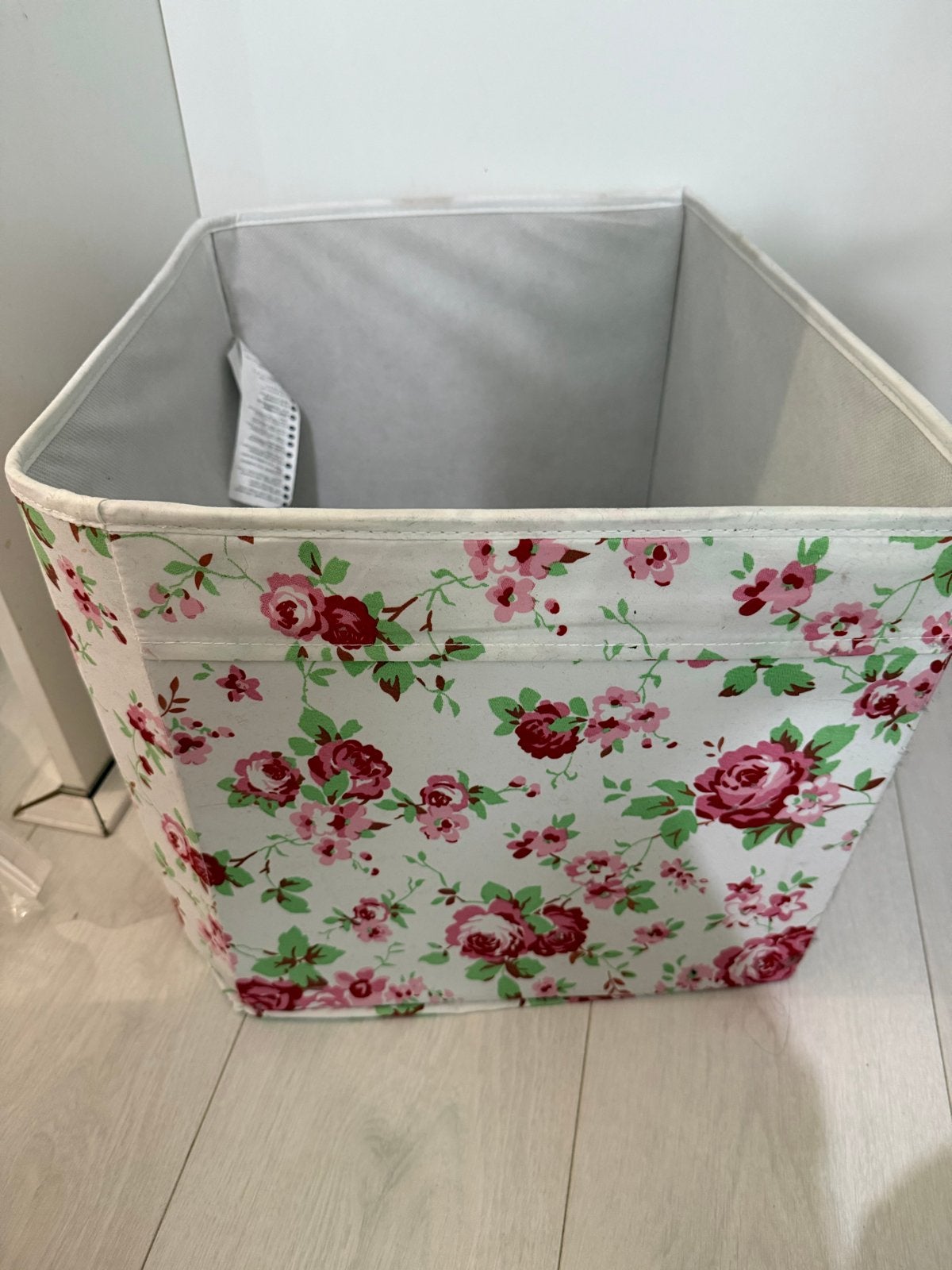 IKEA Dröna Opvouwbare opbergmand met rozenprint, Huis en Inrichting, Gebruikt, Meerkleurig, Ophalen of Verzenden, Landelijk