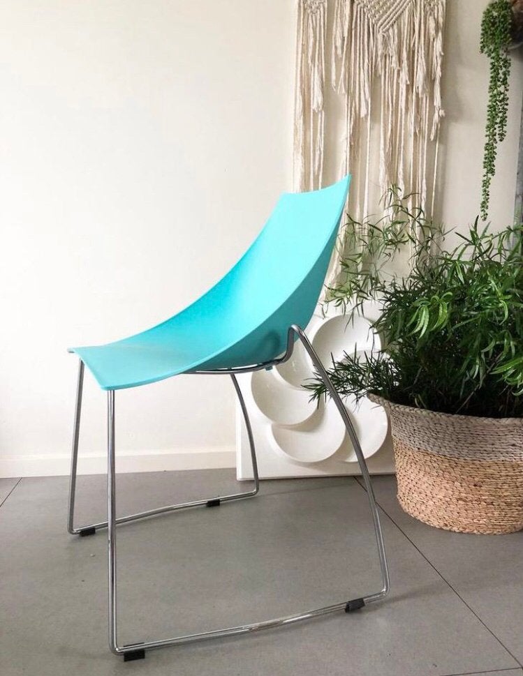 Geweldige set (5x) PARRI design by Marco Maran STOELEN, Ophalen, Blauw, Zo goed als nieuw, Vijf, Zes of meer stoelen