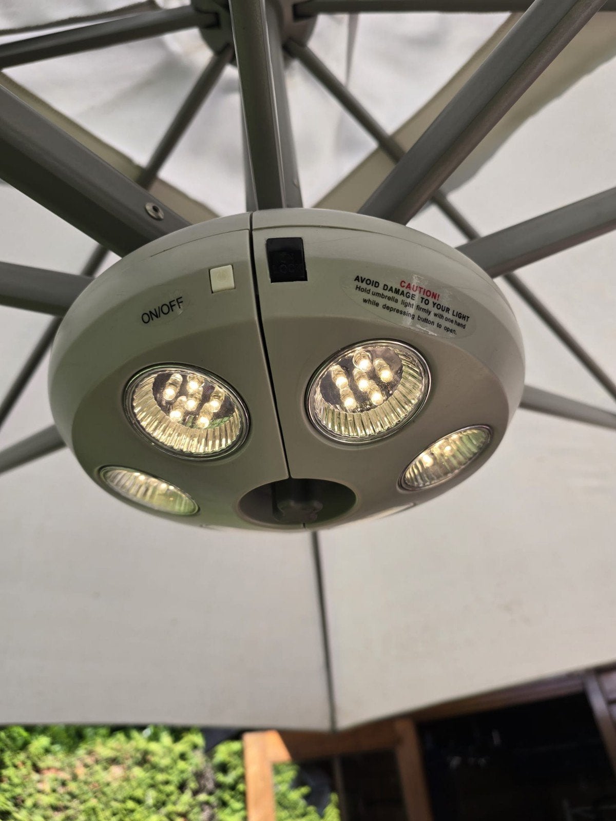 Shadowline 6-LED parasolverlichting - Grafiet, Kunststof, Gebruikt, Minder dan 50 watt, Accu