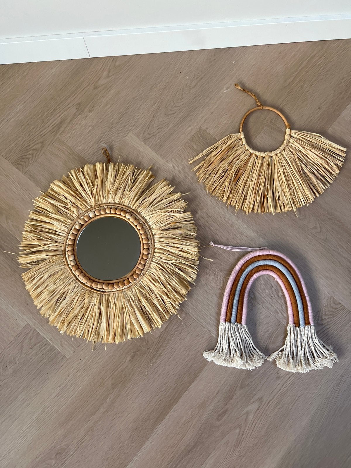 3 mooie wanddecoraties - boho ibiza stijl, Boho, Ophalen of Verzenden, Zo goed als nieuw, Wandhanger