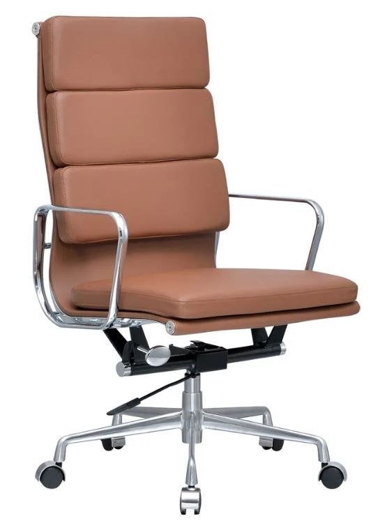 EA219 Eames replica bureau/vergaderstoel igst, cognac (4 st), Huis en Inrichting, Ophalen, Ergonomisch, Zo goed als nieuw, Zwart