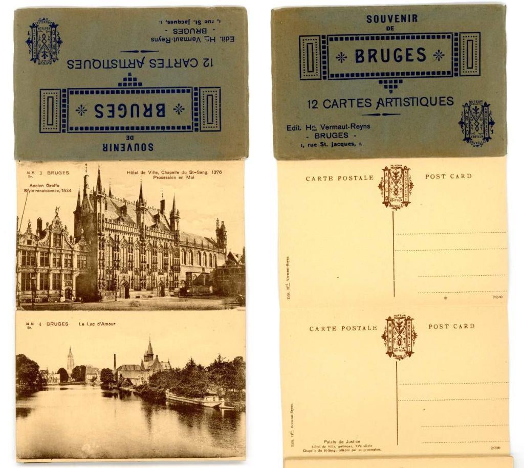 mapje 12 kaarten Brugge, Ophalen of Verzenden, 1920 tot 1940, Ongelopen, West-Vlaanderen
