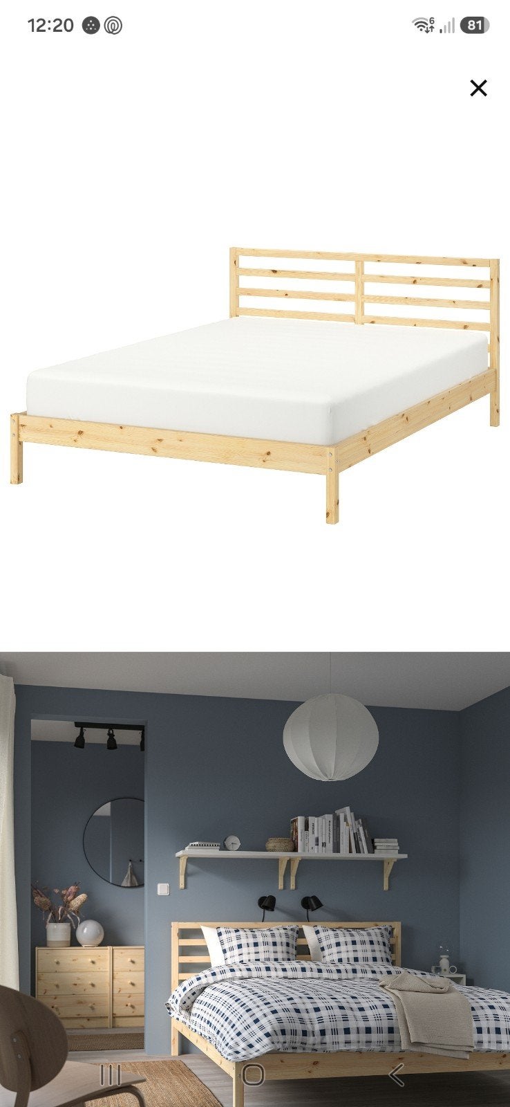 IKEA Tarva Bedframe 160x200 cm, Ophalen, Gebruikt, Overige kleuren, Modern, Scandinavisch