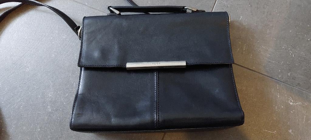 Zwart, leren damestas - ICCI, Ophalen of Verzenden, Gebruikt, Zwart, Handtas