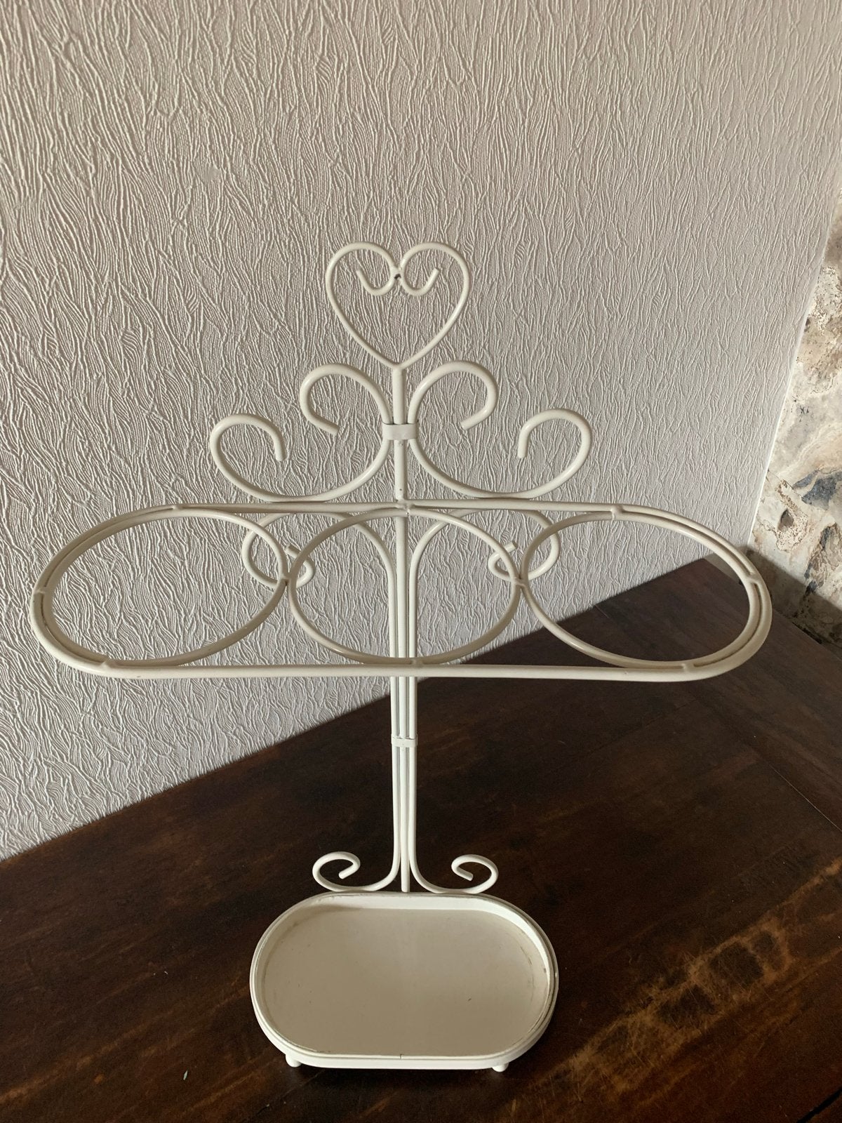 Vintage metal sieradenhouder - Crème wit, Ophalen, Vintage, Gebruikt, Metaal