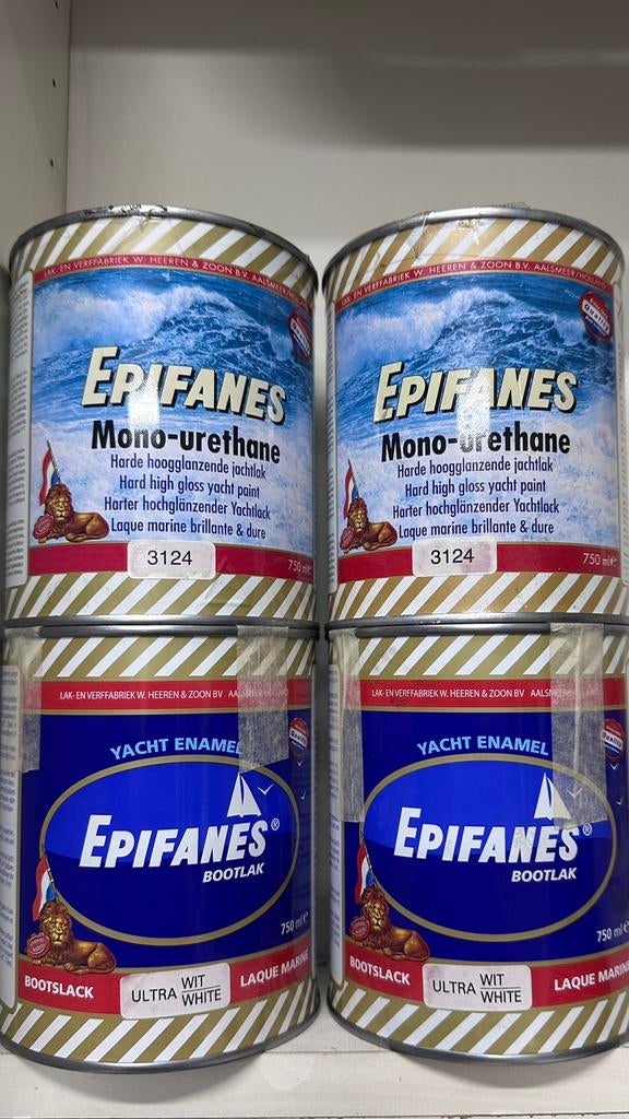 epifanes mono-urethane lak (2x 3124) (2x ultra white), Ophalen of Verzenden, Nieuw, Verven