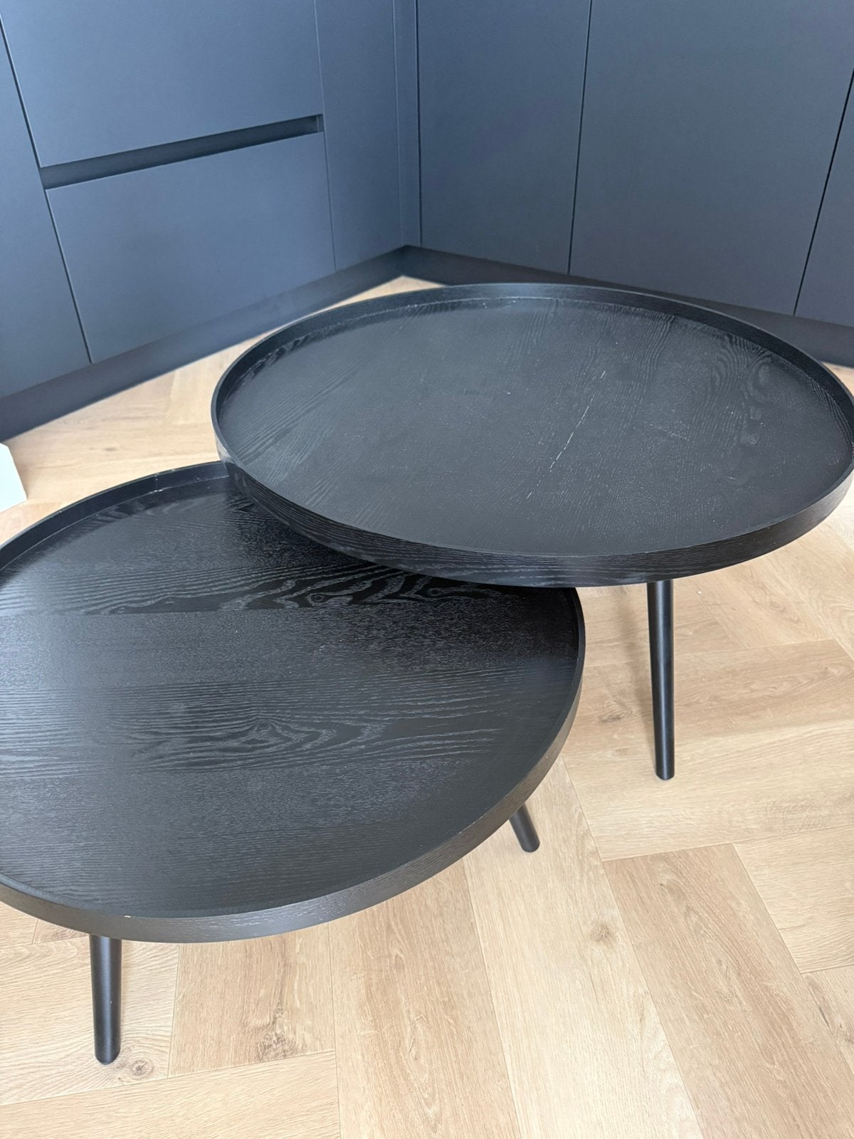 WOOOD bijzettafel mesa L en XL, Ophalen, Zo goed als nieuw, Rond, 50 tot 100 cm