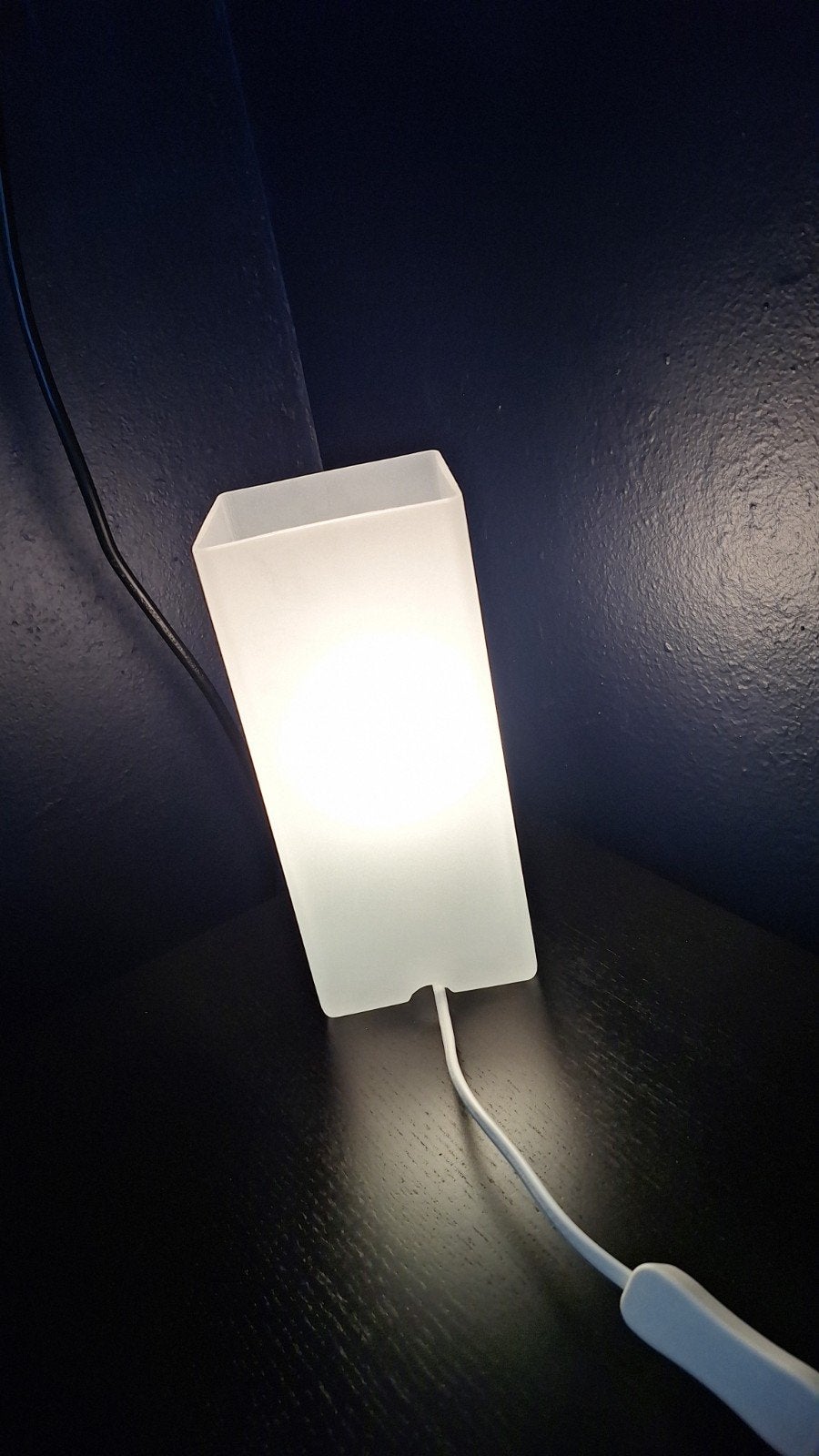 Tafellamp / Nachtlampje - Inclusief peertje, Ophalen, Wit, 22 cm, Glas