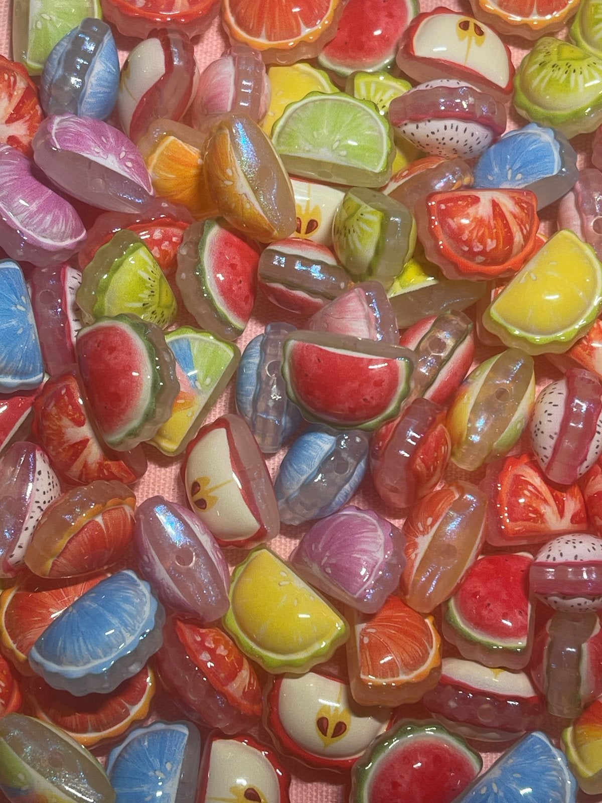 Lichtgevende Fruit Kralen - 10 Stuks Random Mix, Verzenden, Nieuw, Kraal