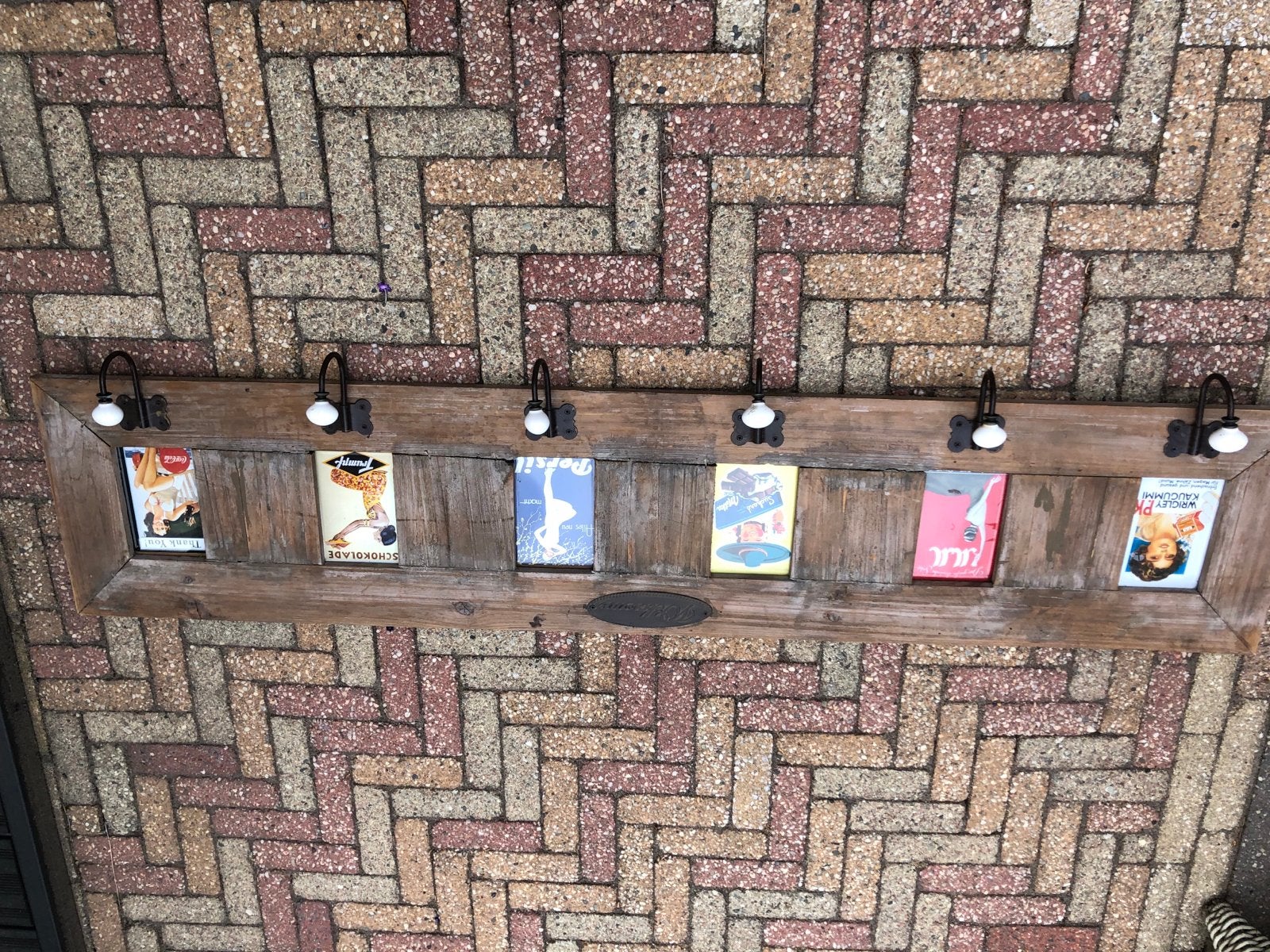 Vintage Kapstok met Reclame Afbeeldingen, Huis en Inrichting, Woonaccessoires | Kapstokken, Gebruikt, Minder dan 100 cm, Hout