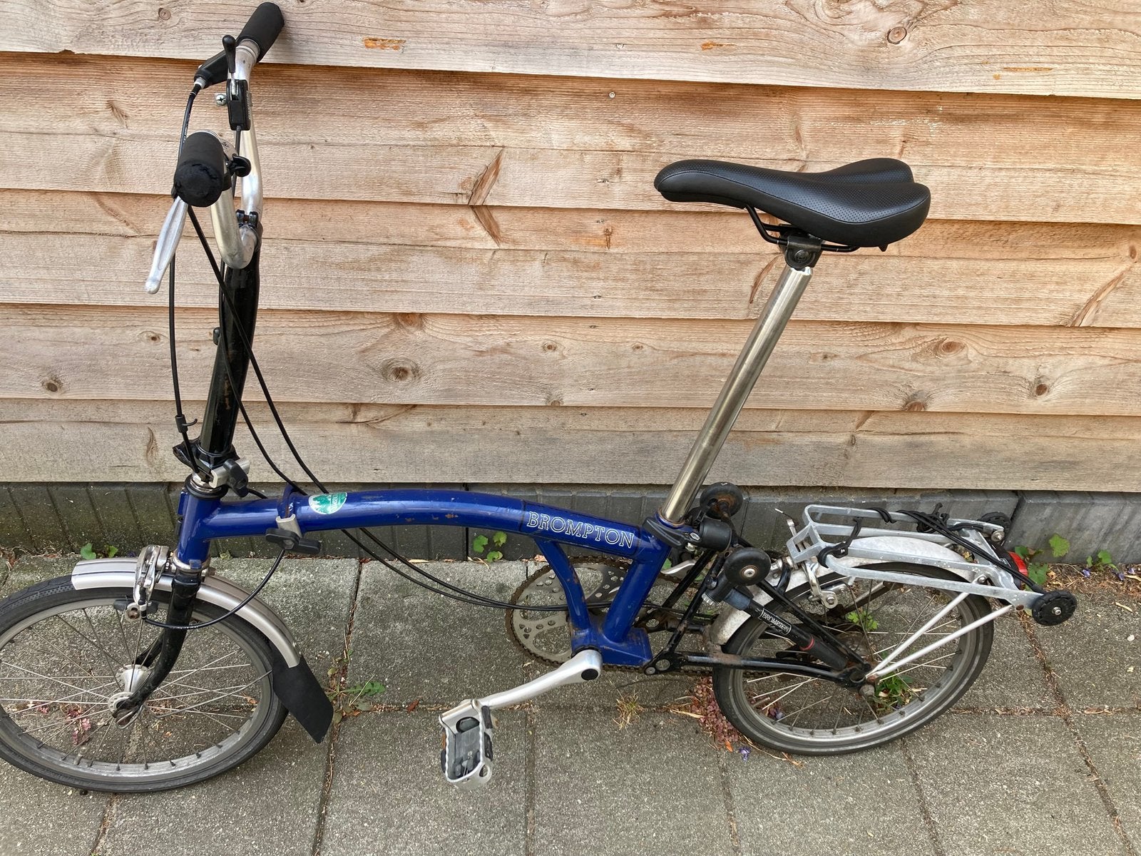 Brompton vouwfiets blauw, Fietsen en Brommers, Fietsen | Vouwfietsen, Gebruikt, Brompton, 16 tot 18 inch, Totaal opvouwbaar, Trommelrem