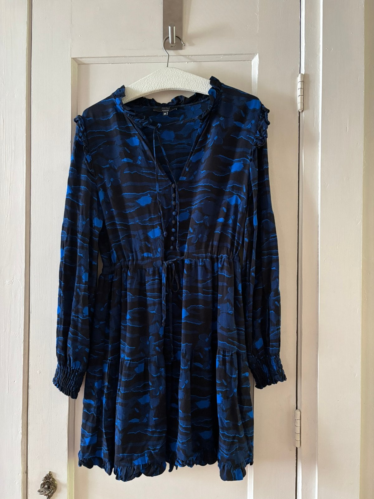 Prachtige jurk van Nikkie Kate Mos in maat 36, Blauw, Ophalen of Verzenden, Zo goed als nieuw, Maat 36 (S)