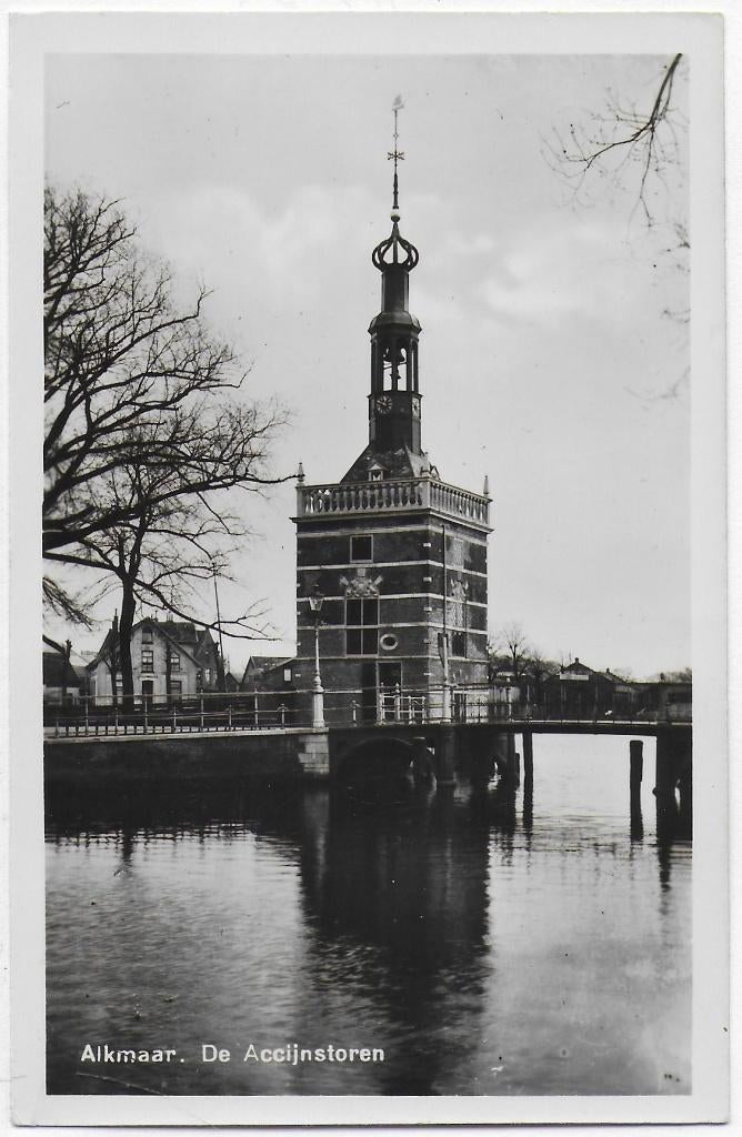 Alkmaar De Accijnstoren Oude gelopen Ansichtkaart (B3397), Ophalen of Verzenden, 1960 tot 1980, Gelopen, Noord-Holland