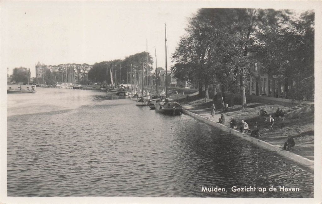 703-065-005 Muiden Gezicht op de Haven, Verzamelen, Ansichtkaarten | Nederland, Verzenden, Voor 1920, Noord-Holland
