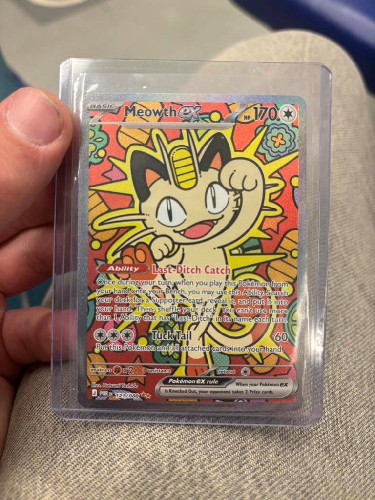 Meowth EX 170 HP en Starmie EX 330 HP pokemon kaart, Ophalen of Verzenden, Zo goed als nieuw, Losse kaart